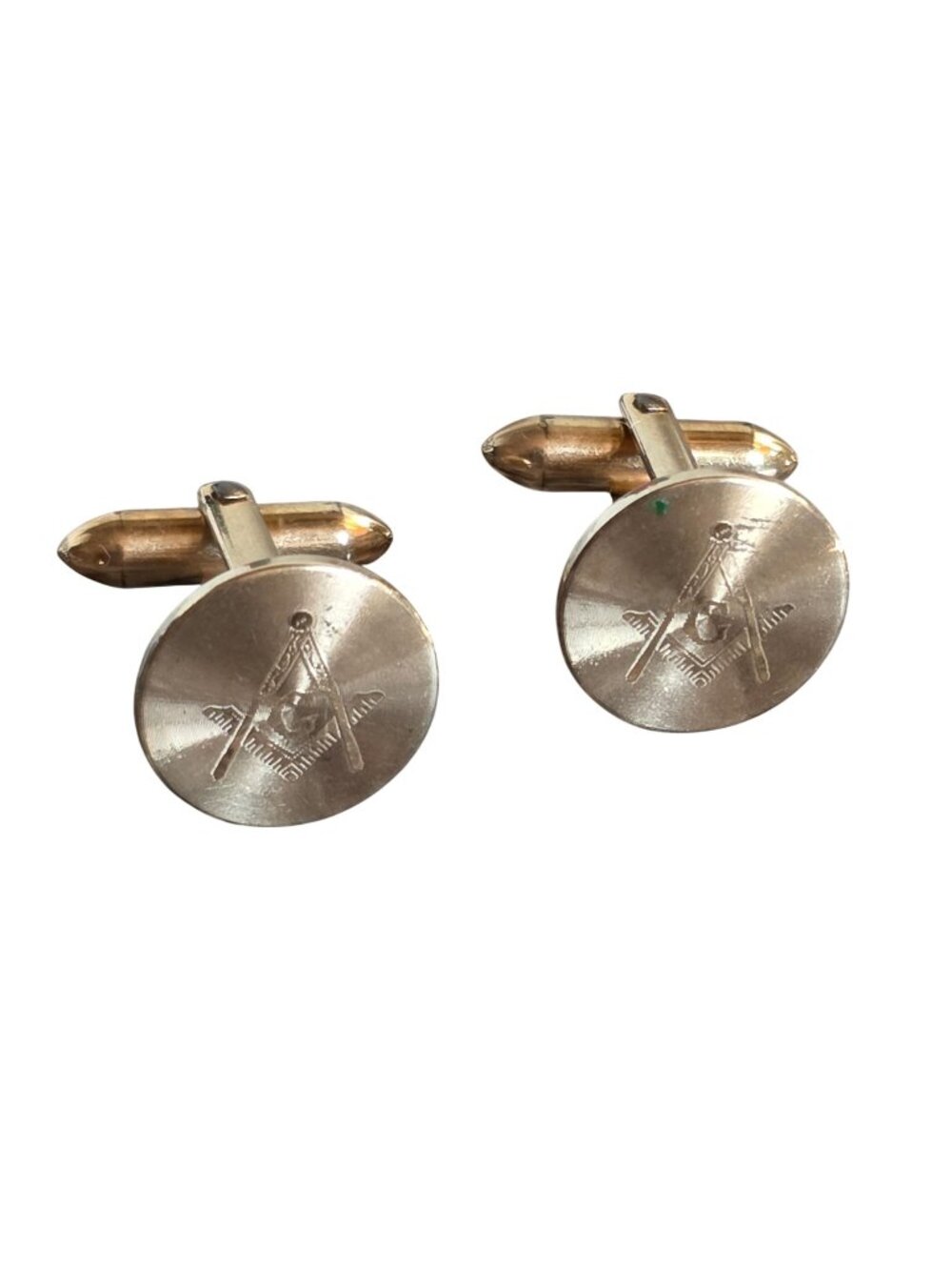 12k Gold-Filled Round Masonic Cufflink Correct Dolan & Bullock
